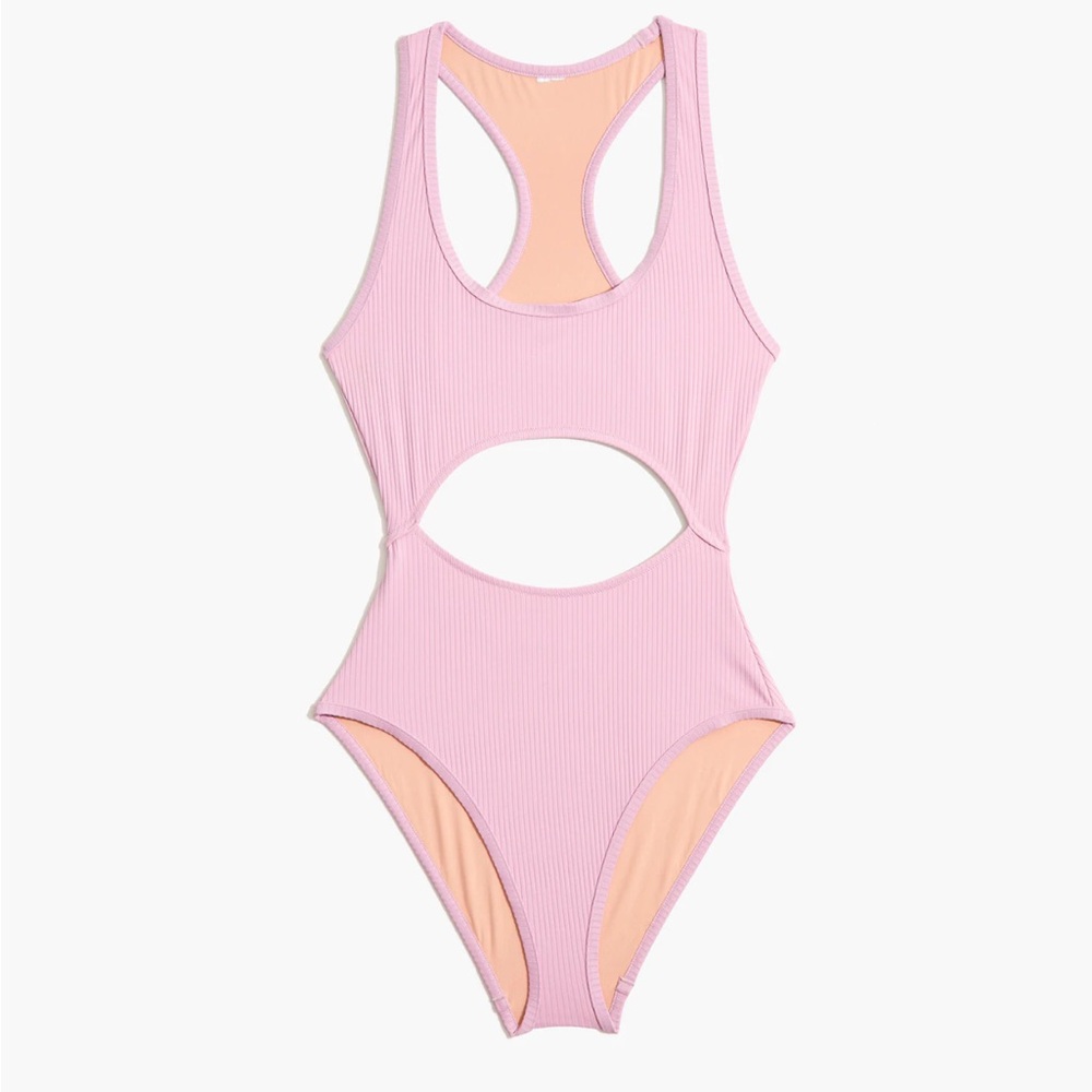Madewell Ribbed Racerback Cutout One-Piece Swimsuit